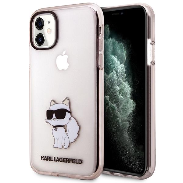 Capa Karl Lagerfeld Ikonik Choupette para iPhone 11 / Xr - rosa