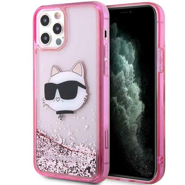Capa Karl Lagerfeld Glitter Choupette Head para iPhone 12 / iPhone 12 Pro - rosa