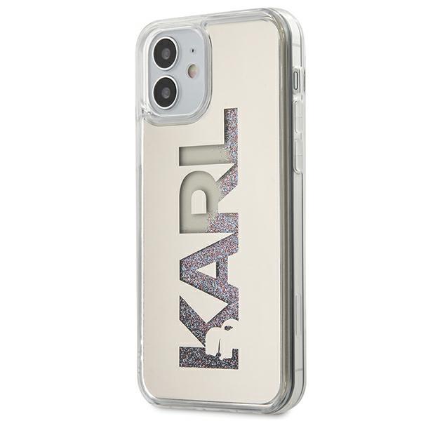 Capa Karl Lagerfeld Ikonik Liquid Glitter para iPhone 12 mini - prateada