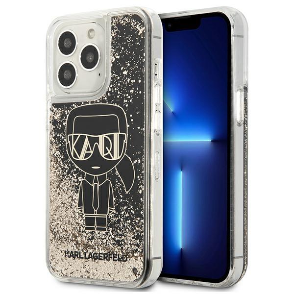 Capa Karl Lagerfeld Liquid Glitter Gatsby para iPhone 13 Pro / iPhone 13 - preta