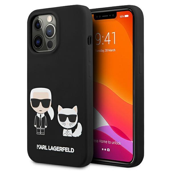 Etui Karl Lagerfeld Silicone Karl&Choupette para iPhone 13 Pro / iPhone 13 - preto