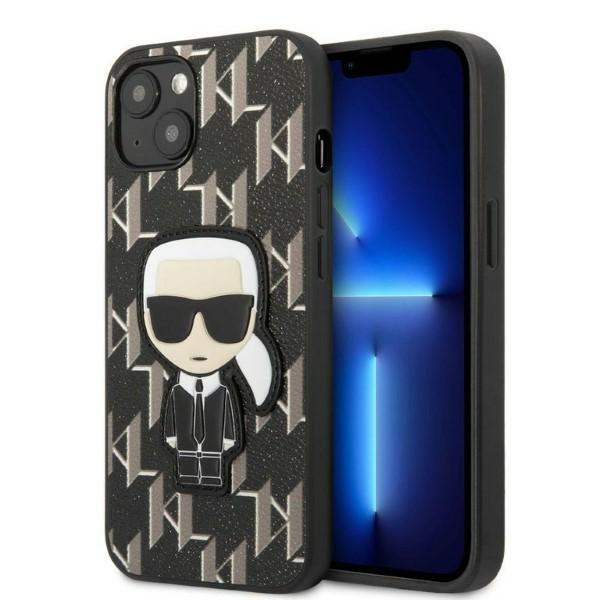 Etui Karl Lagerfeld Monogram Ikonik Patch para iPhone 13 - preto