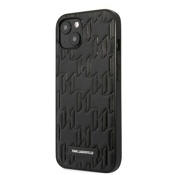 Etui Karl Lagerfeld Monogram Plaque para iPhone 13 mini - preto