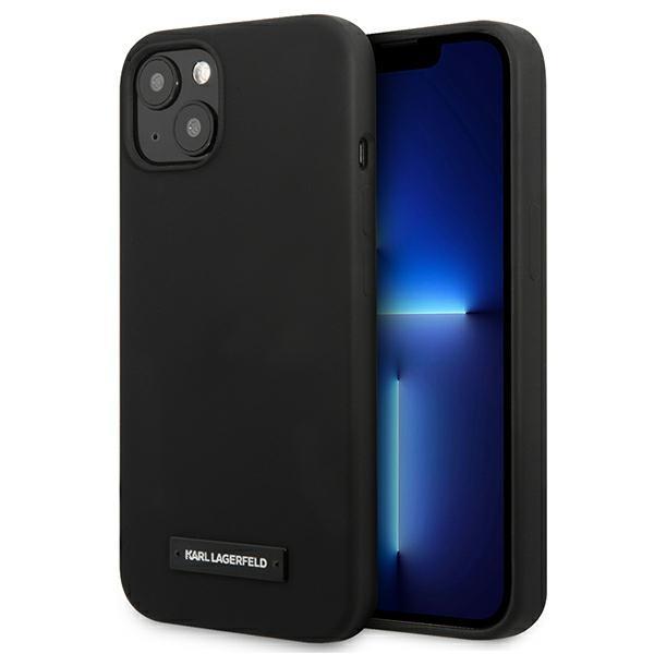 Capa Karl Lagerfeld Silicone Plaque para iPhone 13 mini - preta