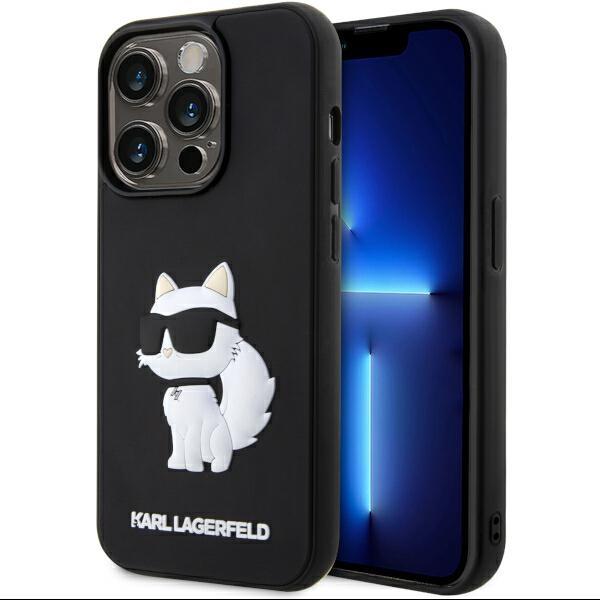Etui Karl Lagerfeld Rubber Choupette 3D para iPhone 14 Pro - preto