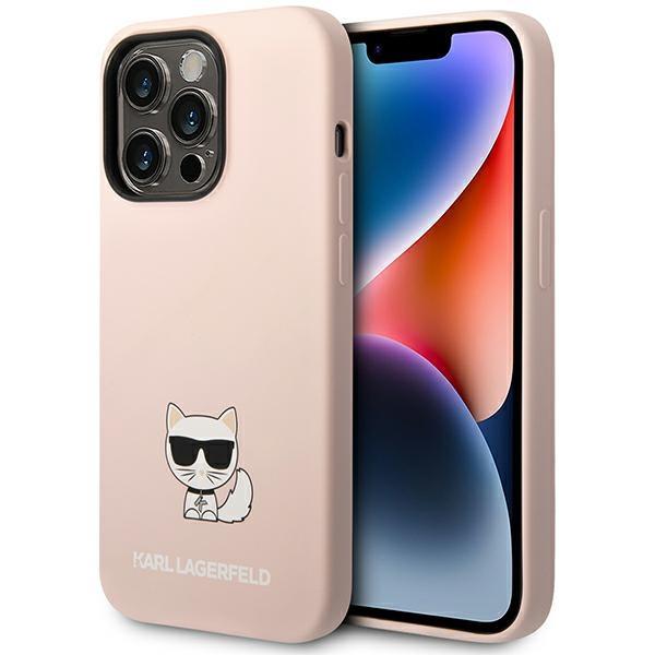 Capa Karl Lagerfeld Silicone Choupette Body para iPhone 14 Pro - rosa claro