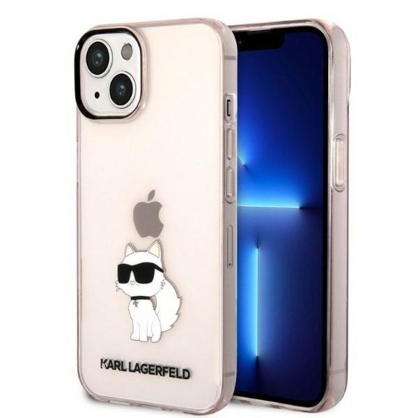 Estojo Karl Lagerfeld Ikonik Choupette para iPhone 14 Plus - rosa
