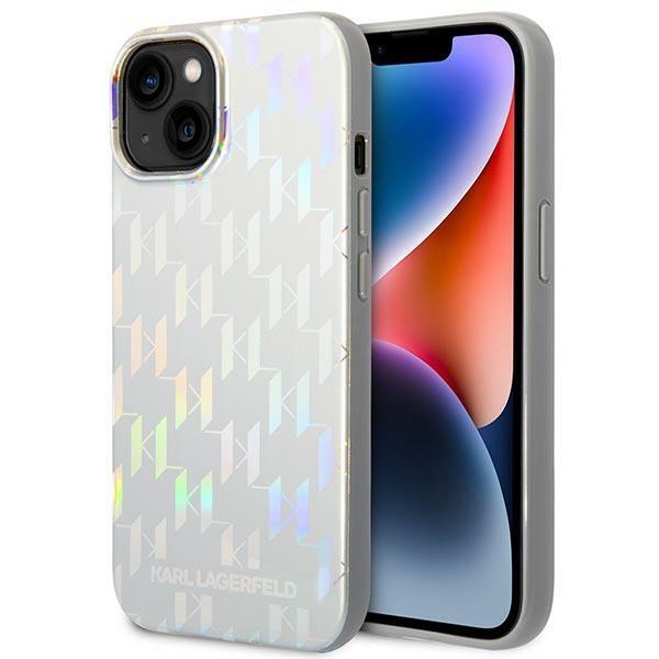 Estojo Karl Lagerfeld Monograma Iridescente para iPhone 14 Plus - prateado