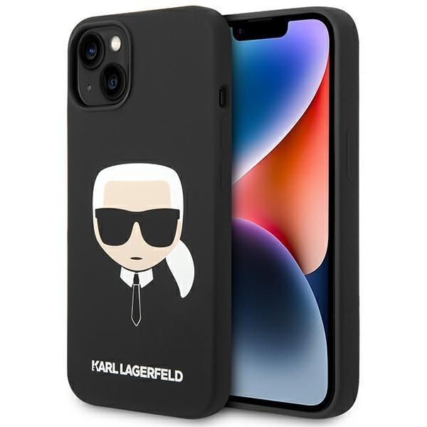 Capa Karl Lagerfeld de Silicone com a Cabeça do Karl para iPhone 14 Plus - preta
