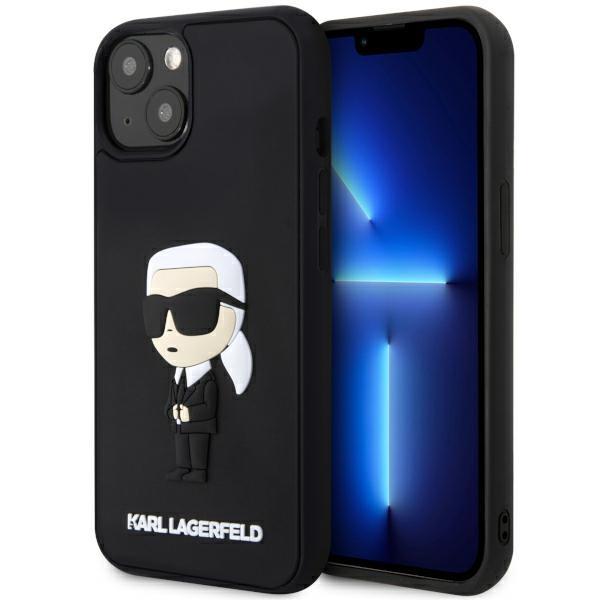 Etui Karl Lagerfeld Rubber Ikonik 3D para iPhone 14 - preto