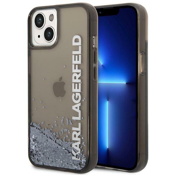 Estojo Karl Lagerfeld Liquid Glitter Elong para iPhone 14 - preto