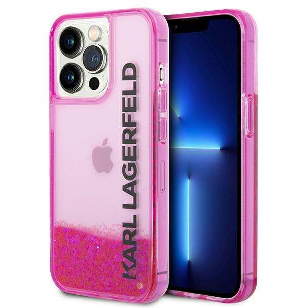 Capa Karl Lagerfeld Liquid Glitter Elong para iPhone 14 Pro Max - rosa