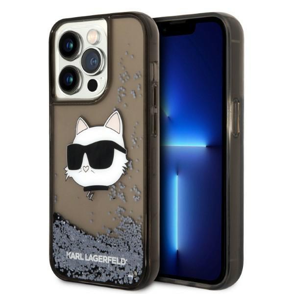 Etui Karl Lagerfeld Glitter Choupette Head para iPhone 14 Pro Max - preto