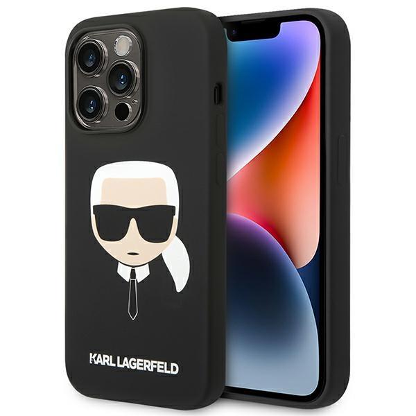 Capa Karl Lagerfeld de Silicone com a Cabeça do Karl para iPhone 14 Pro Max - preta