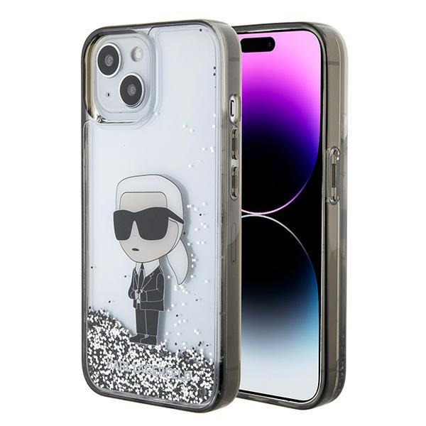Capa Karl Lagerfeld Liquid Glitter Ikonik para iPhone 15 - transparente