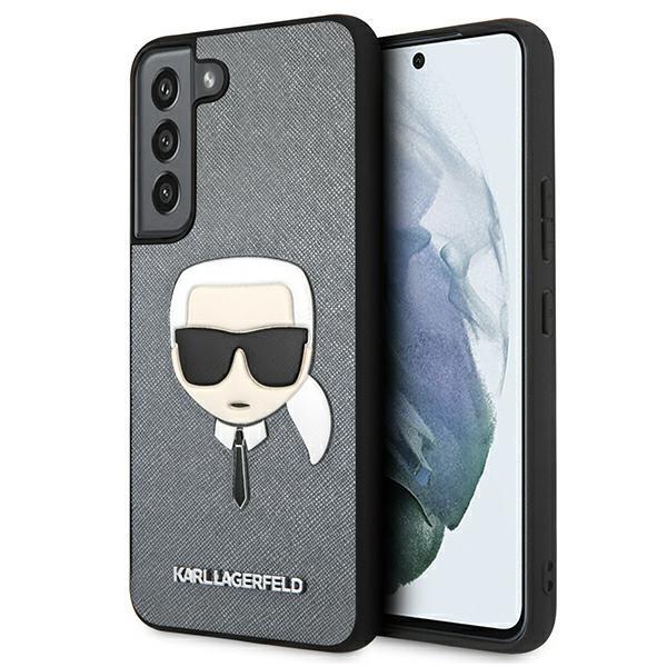 Estojo Karl Lagerfeld Saffiano Ikonik Cabeça do Karl para Samsung Galaxy S22+ - prateado