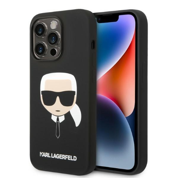Etui Karl Lagerfeld Silicone Karl's Head MagSafe para iPhone 14 Pro - preto