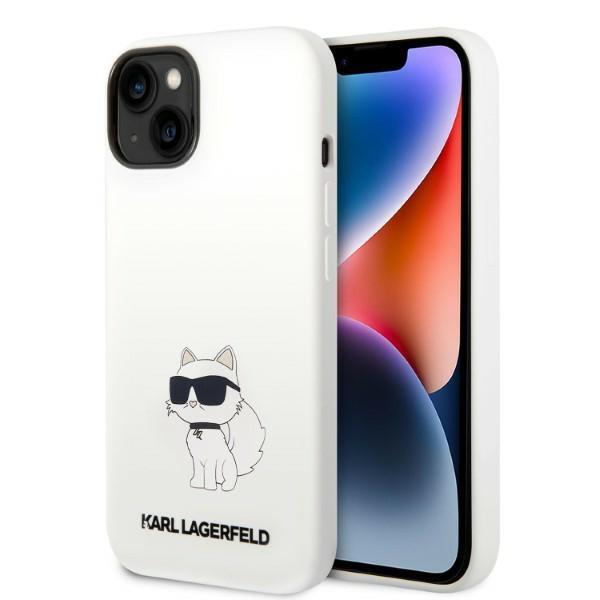 Capa Karl Lagerfeld Silicone Choupette MagSafe para iPhone 14 Plus - branca