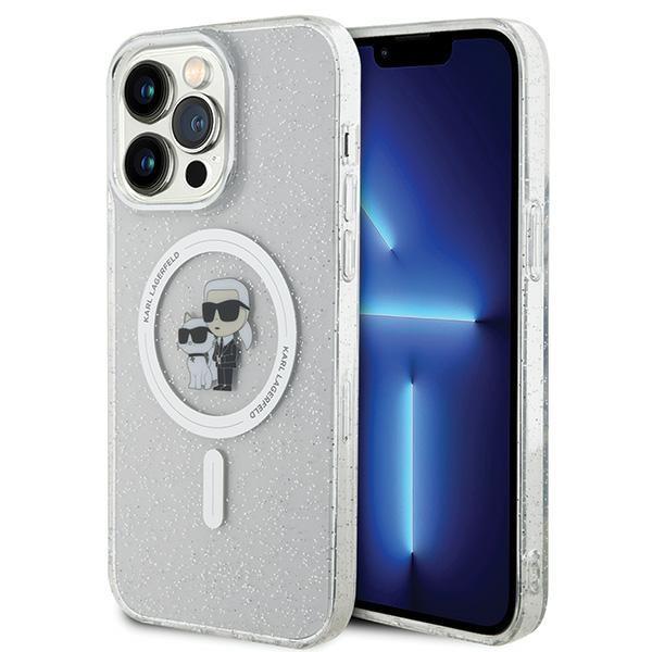 Etui Karl Lagerfeld Karl&Choupette Glitter MagSafe para iPhone 14 Pro Max - transparente