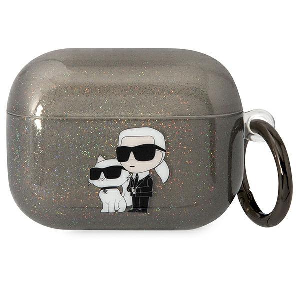 Estojo Karl Lagerfeld Glitter Karl&Choupette para AirPods Pro - preto