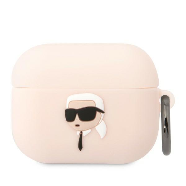 Estojo Karl Lagerfeld de Silicone com Cabeça 3D do Karl para AirPods Pro - rosa