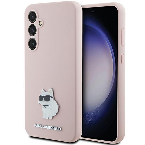 Capa Karl Lagerfeld de Silicone com Pino Metálico Choupette para Samsung Galaxy S23 FE - rosa