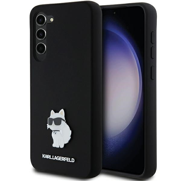 Estojo Karl Lagerfeld de Silicone com Pino Metálico Choupette para Samsung Galaxy S23+ - Preto