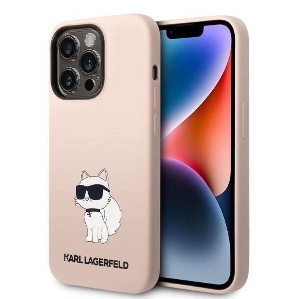 Capa Karl Lagerfeld Silicone Choupette para iPhone 14 Pro Max - rosa