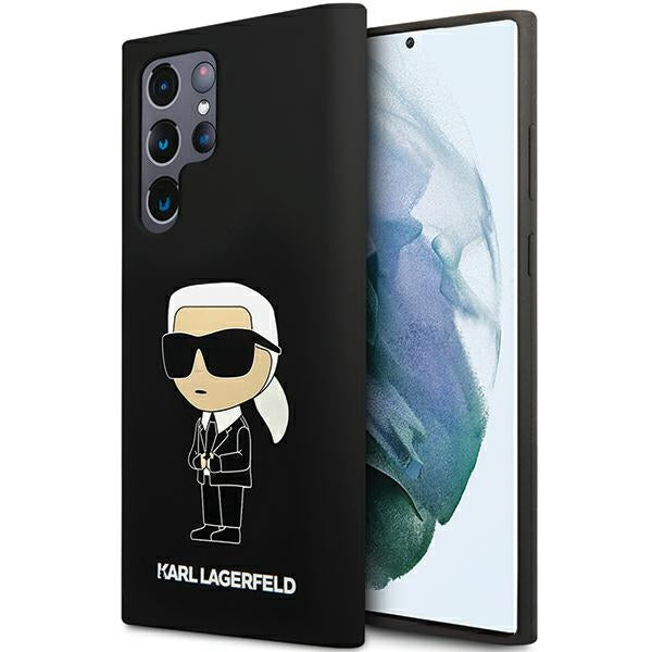 Capa de Silicone Ikonik Karl Lagerfeld para Samsung Galaxy S24 Ultra - preta