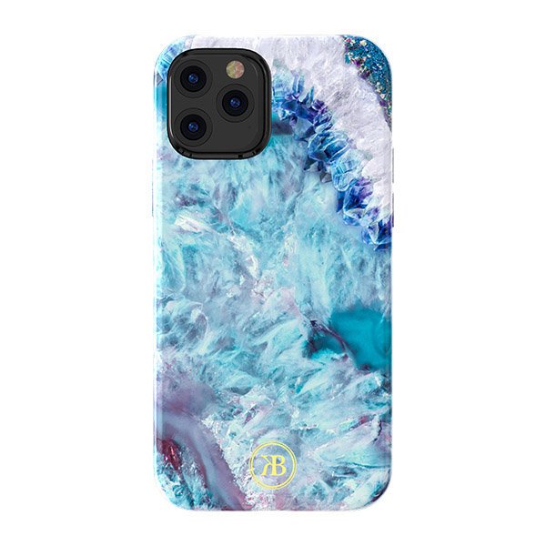 Kingxbar Agate Series capa elegante com estampa de ágata para iPhone 12 mini verde