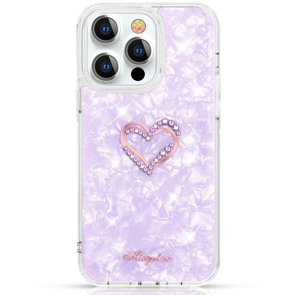 Capa Kingxbar Epoxy Series com Cristais Swarovski para iPhone 13 Pro na cor violeta