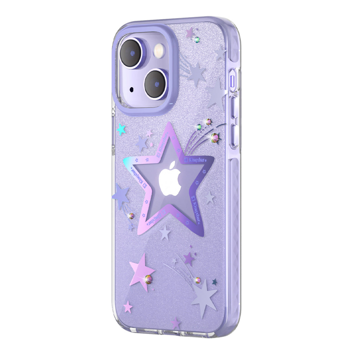 Kingxbar Heart Star Series capa para iPhone 14 Plus capa com estrelas roxa estrela
