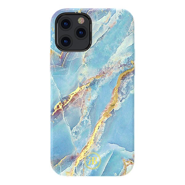 Kingxbar Agate Series capa elegante com estampa de ágata para iPhone 12 mini azul