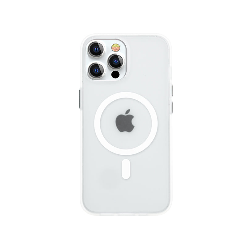 Série Elegante Kingxbar PQY capa magnética para iPhone 13 Pro, capa protetora branca (compatível com MagSafe)