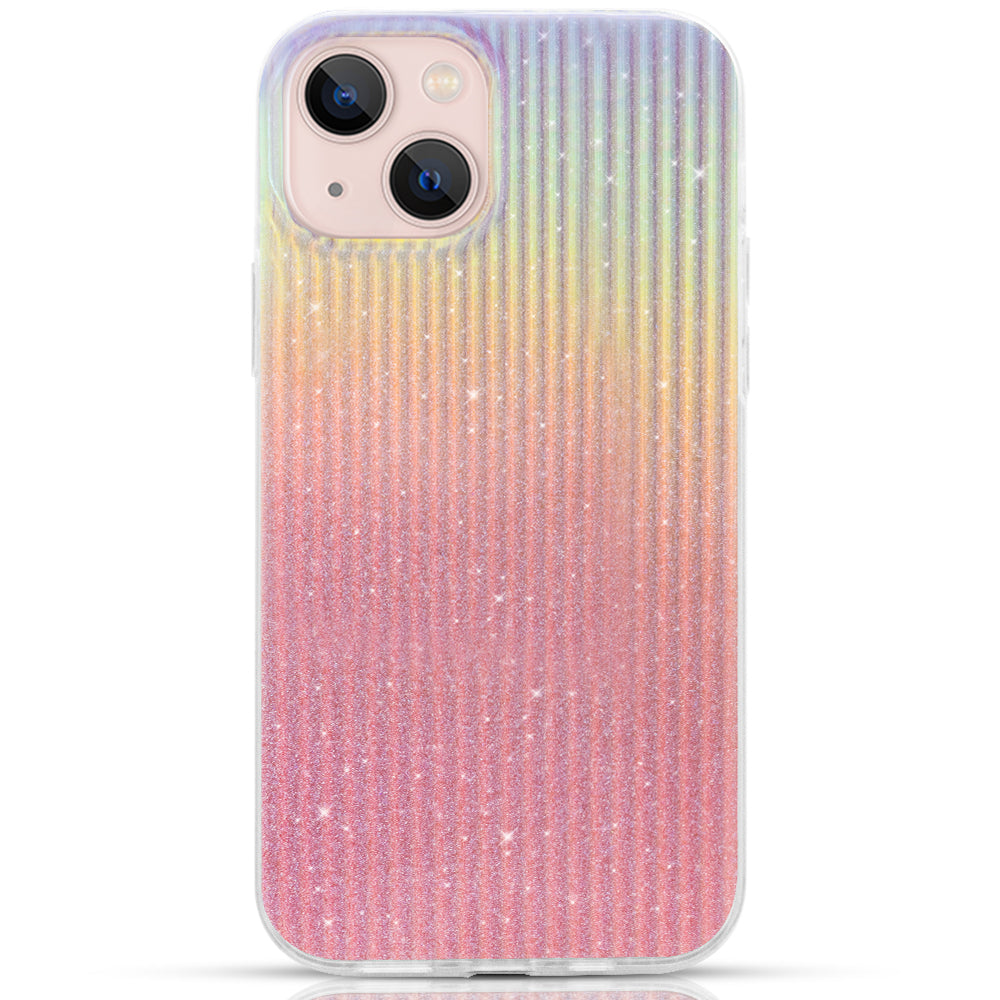 Série de Viagem Kingxbar capa de luxo elegante para iPhone 13 cor laranja (Pôr do Sol)