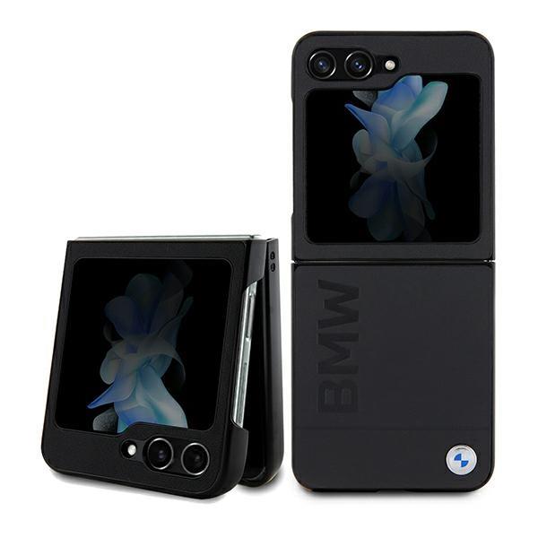 Etui BMW Leather Hot Stamp para Samsung Galaxy Z Flip 5 - preto