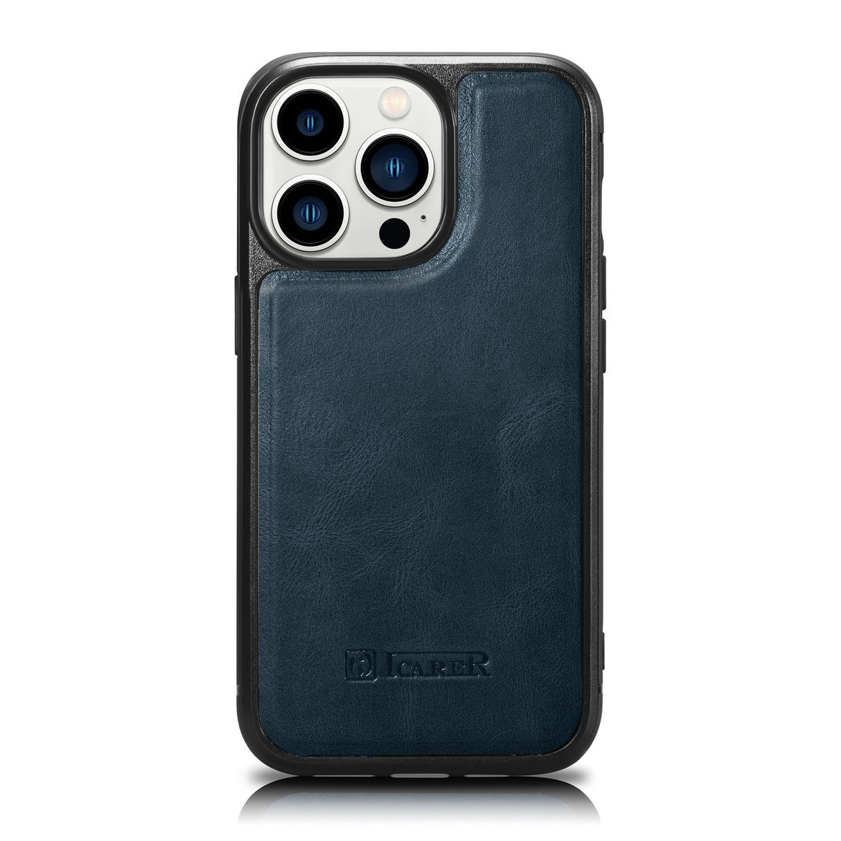 iCarer Leather Oil Wax estojo para iPhone 14 Pro Max capa de couro azul (WMI14220720-BU)