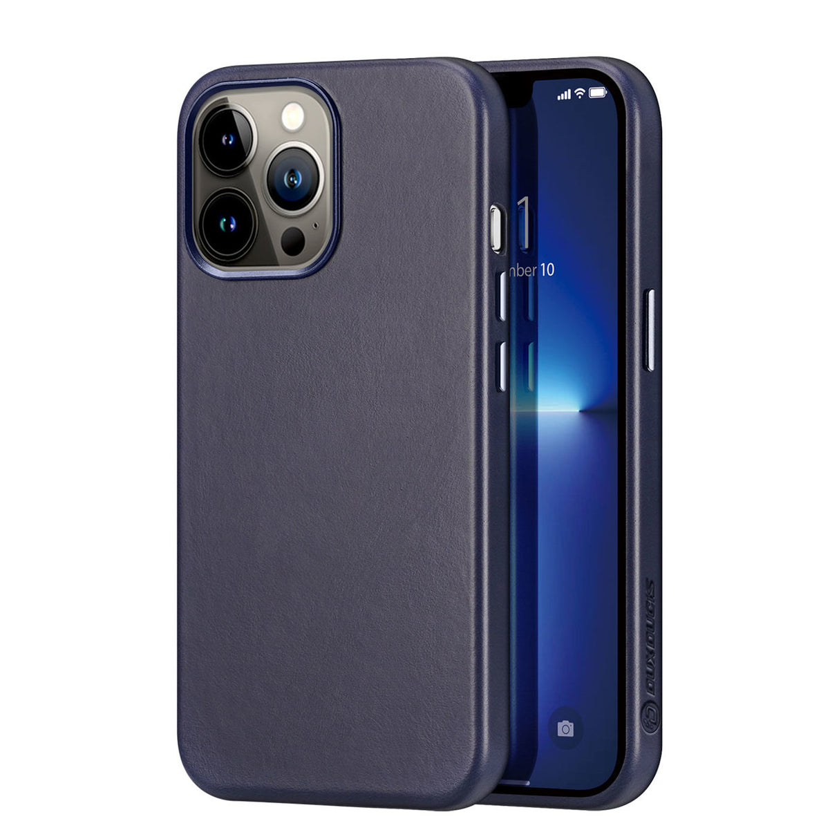 Capa de couro Dux Ducis Naples para iPhone 13 Pro Max (compatível com MagSafe) azul