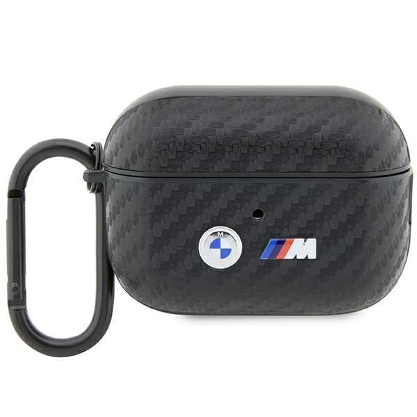 Etui BMW Carbon Double Metal Logo para AirPods Pro 2ª geração - preto