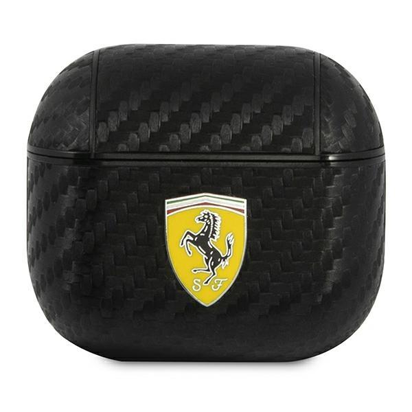 Etui Ferrari On Track PU Carbon para AirPods 3 - preto
