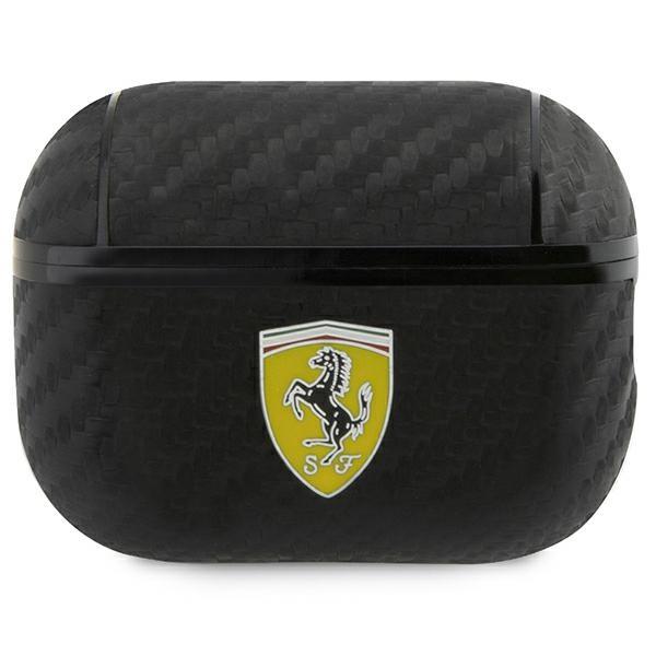 Etui Ferrari On Track PU Carbon para capa de AirPods Pro 2 - preto