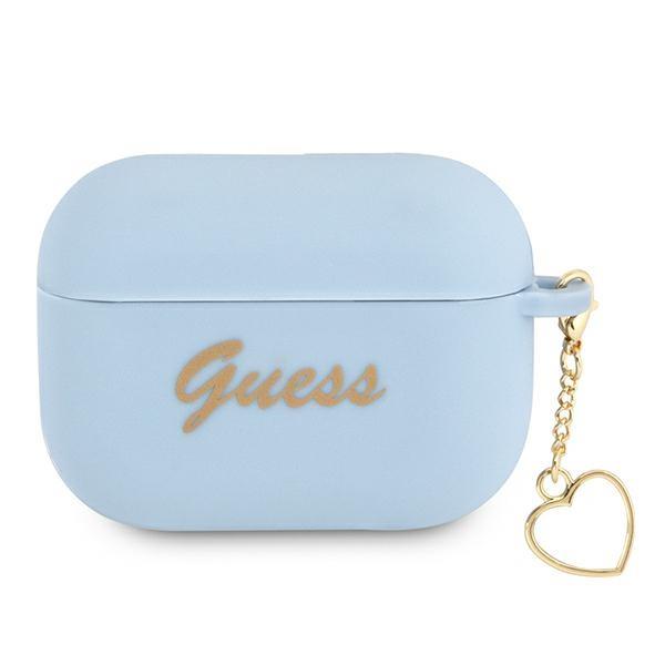 Etui Guess Silicone Charm Heart Collection para AirPods Pro - azul
