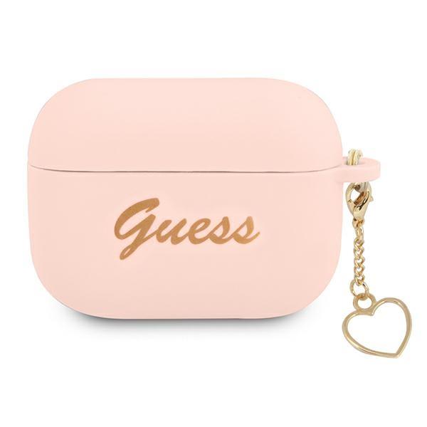 Etui Guess Silicone Charm Heart Collection para AirPods Pro - rosa