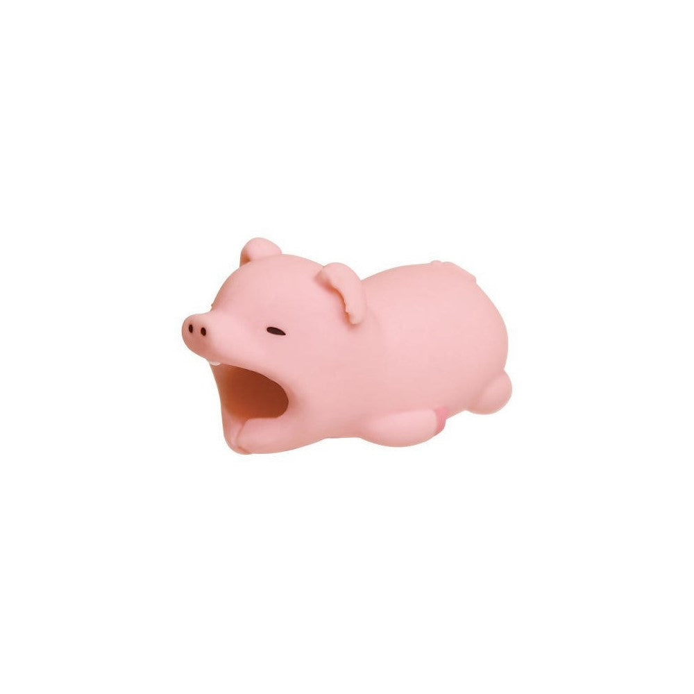 Capa de cabo de telefone em forma de porquinho.