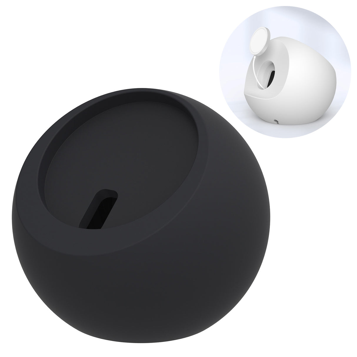 Suporte para carregador indutivo MagSafe para iPhone e carregador para Apple Watch, base para telefone Choetech preto.