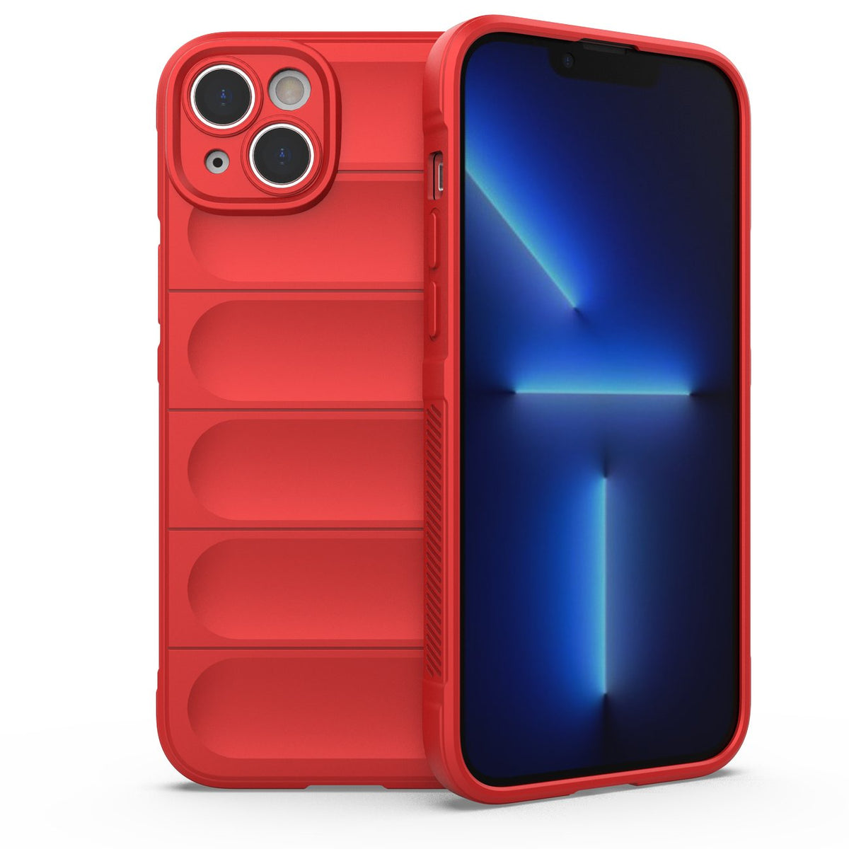 Capa Magic Shield Case para iPhone 14 Plus, flexível e resistente, na cor vermelha.