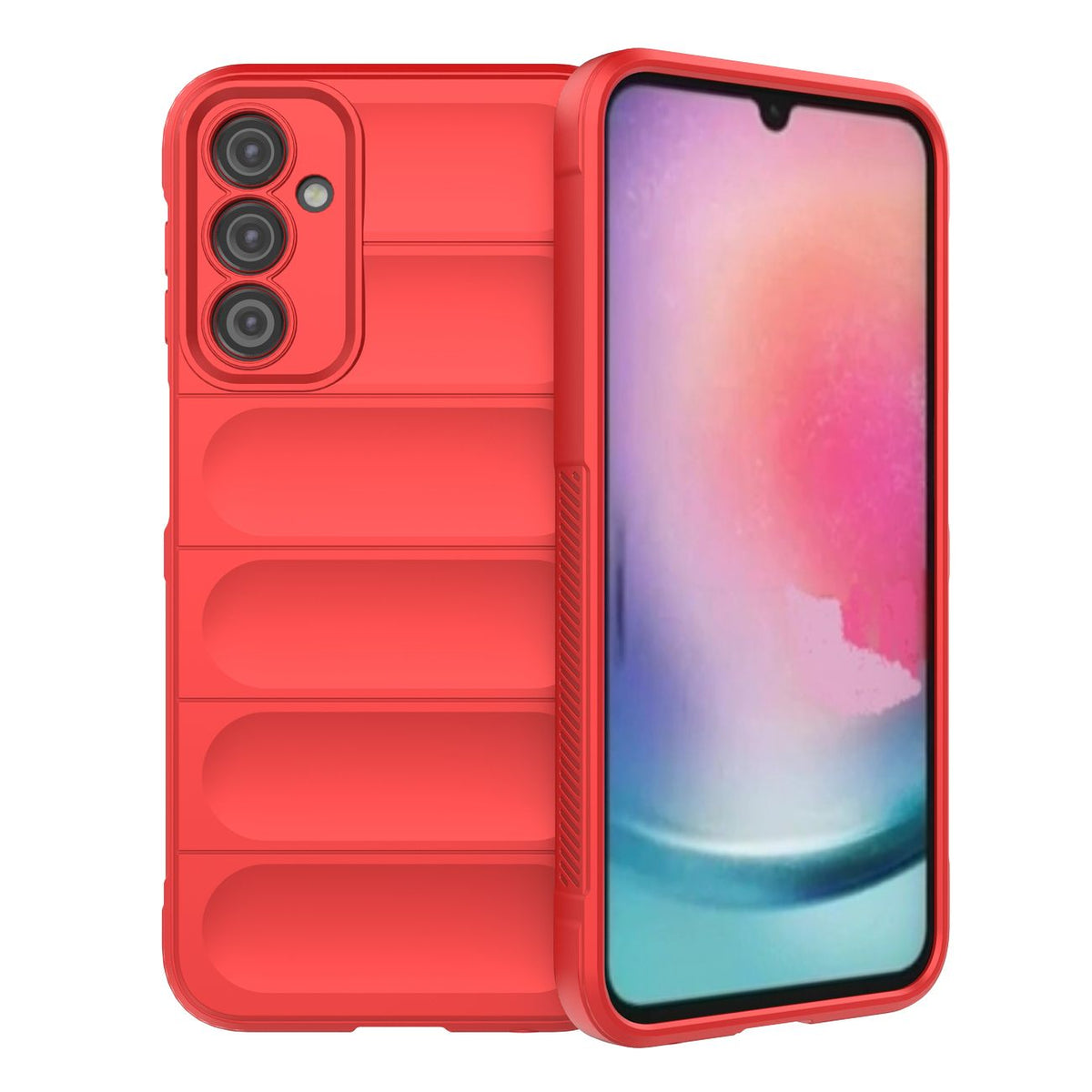 Capa Magic Shield Case para Samsung Galaxy A24 4G, capa protetora flexível e resistente na cor vermelha.