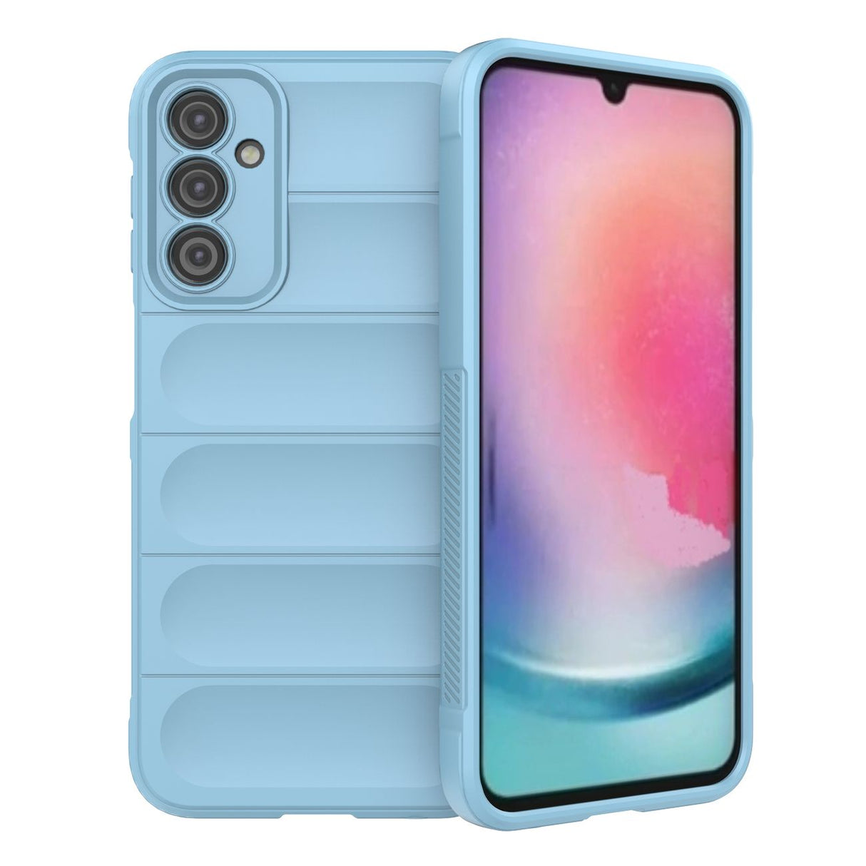 Capa Magic Shield Case para Samsung Galaxy A24 4G, capa protetora flexível e resistente na cor azul claro.