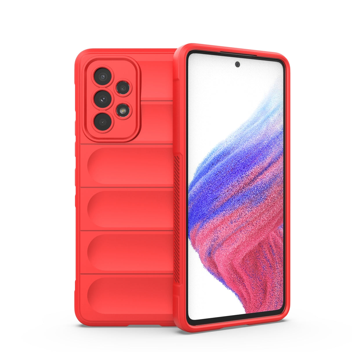 Capa Magic Shield Case para Samsung Galaxy A53 5G, flexível e blindada, na cor vermelha.