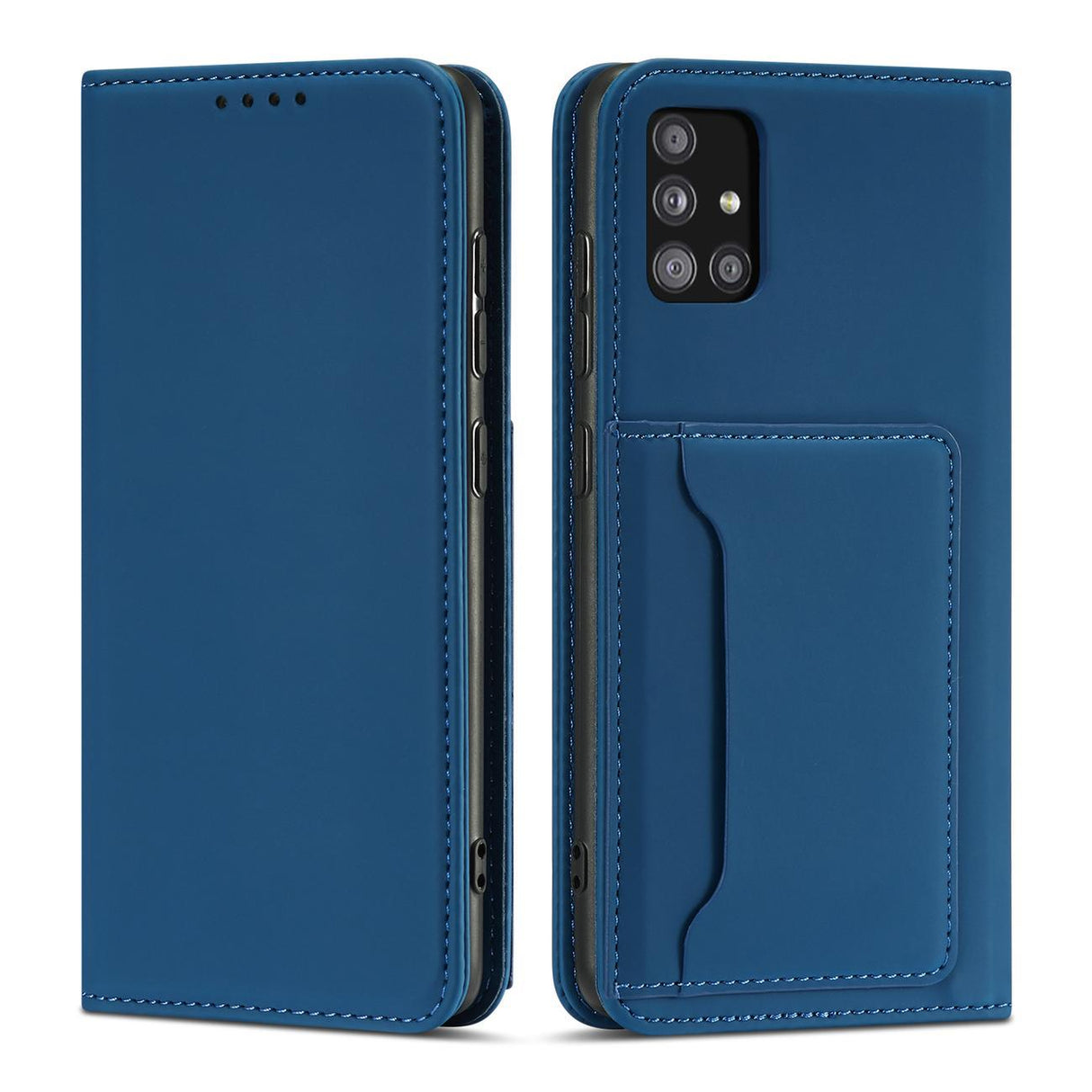 Capa Carteira Magnética para Samsung Galaxy A13 5G com porta-cartões e suporte na cor azul